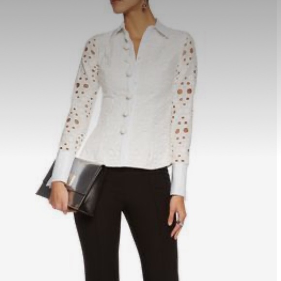 Alexis Tops - Alexis “Zan” creamy white eyelet blouse top XS